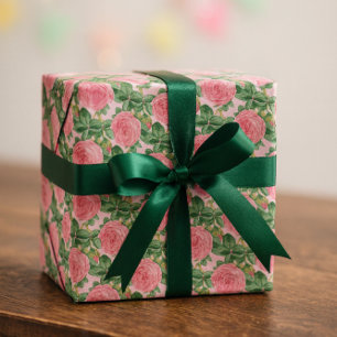 Hübsche rosa Vintage-Rosen Decoupage oder Geschenk Geschenkpapier