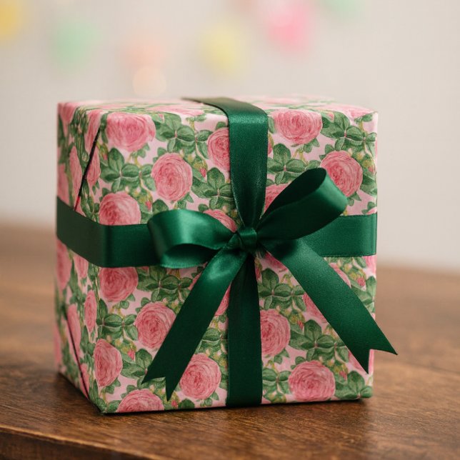 Hübsche rosa Vintage-Rosen Decoupage oder Geschenk Geschenkpapier (Von Creator hochgeladen)