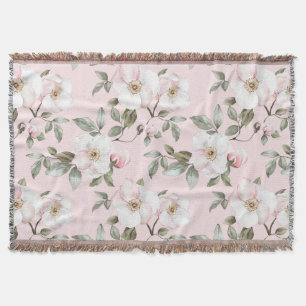 Hübsche rosa weiße Blumen Decke