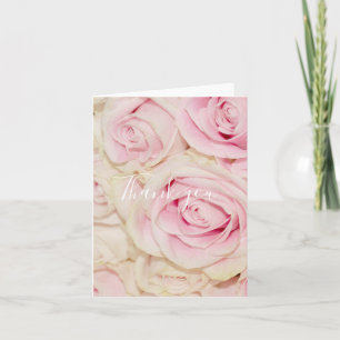 Hübsche rosa weiße Rosen Dankeskarte