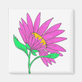 Hübsche rosa whimsical Acryl-Blumenmalerei Magnet
