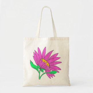 Hübsche rosa whimsical Acryl-Blumenmalerei Tragetasche