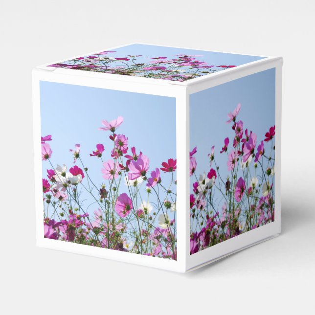 Hübsche rosa Wiesenblumen Geschenkschachtel (Vorderseite)