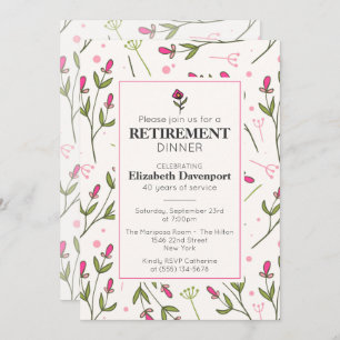 Hübsche Rosa Wildblumen Ruhestätte Einladung