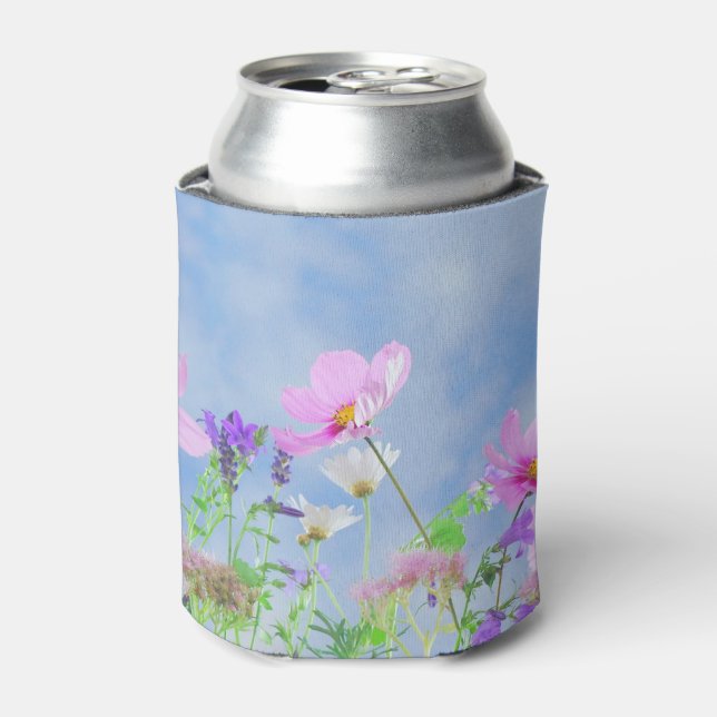 Hübsche rosa wilde Blumenwiese Dosenkühler (Kanne Vorderseite)