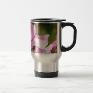 hübsche rosa wilde Rosenblumen für Damen Reisebecher