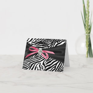 Hübsche rosa Zebra-Dankeskarten Dankeskarte