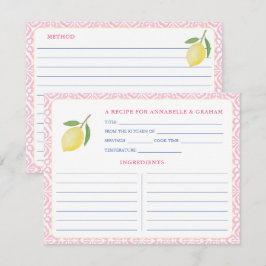 Hübsche Rosa Zitronen Brautparty Rezept Karte