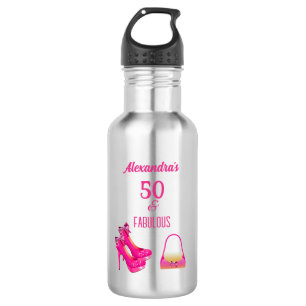 Hübsche rosafarbene High Heels zum 50. Geburtstag  Edelstahlflasche