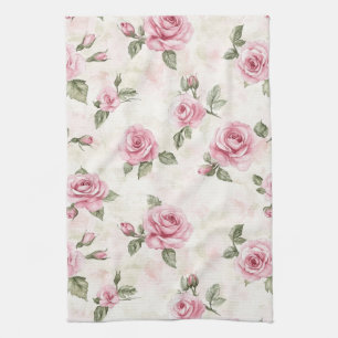 Hübsche Rose Blumenrosa Geschirrtuch