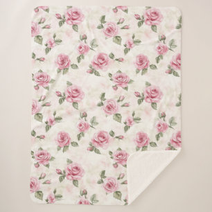 Hübsche Rose Blumenrosa Weihnachten Sherpadecke