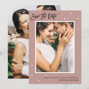 Hübsche Rose Dots Foto Save-the-Date-Karte Save The Date