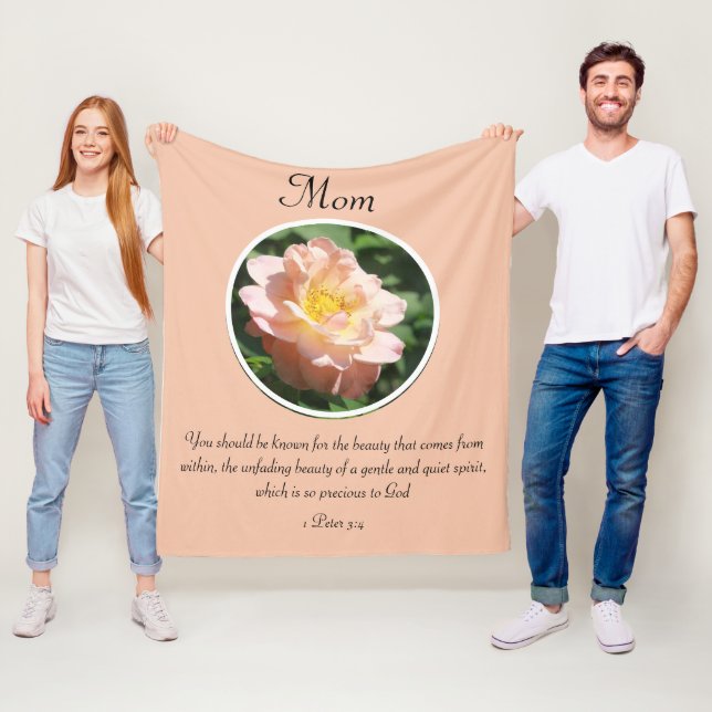 Hübsche Rose Flora 1 Peter Scripte Personalisiert Fleecedecke (Beispiel)