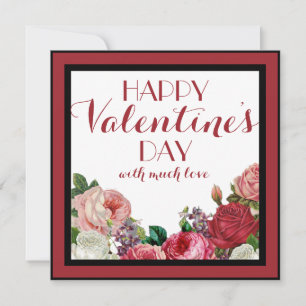 Hübsche Rose Floral Happy Valentines Day Card Feiertagskarte
