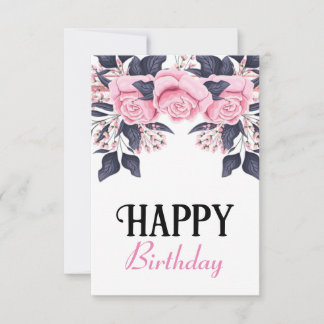 Hübsche Rose Geburtstagskarte Dankeskarte