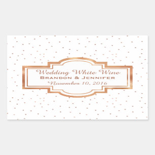 Hübsche Rose Gold Custom Wedding Sticker