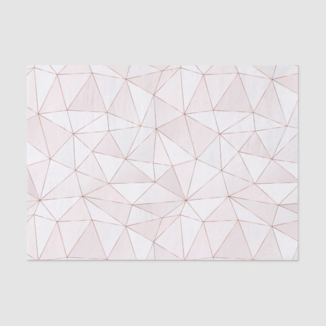 Hübsche Rose Gold Foil Geometric Muster Seidenpapier (Vorderseite)