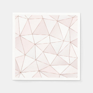 Hübsche Rose Gold Foil Geometrie Abstraktes Muster Serviette