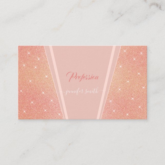 Hübsche Rose Gold Glitzer Light Pink Custom Foto Visitenkarte (Vorderseite)