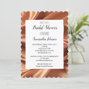 Hübsche Rose Gold Imitats Satin Brautparty Einladung