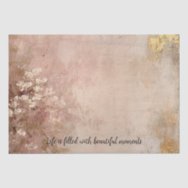 Hübsche Rose Gold Paint Floral Seidenpapier