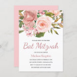 Hübsche Rose Gold Pink Blume Bat Mitzvah Einladung<br><div class="desc">Hübsche Rose Gold Pink Blume Bat Mitzvah InviteSiehe Matching Collection In Niche und Nest Store</div>