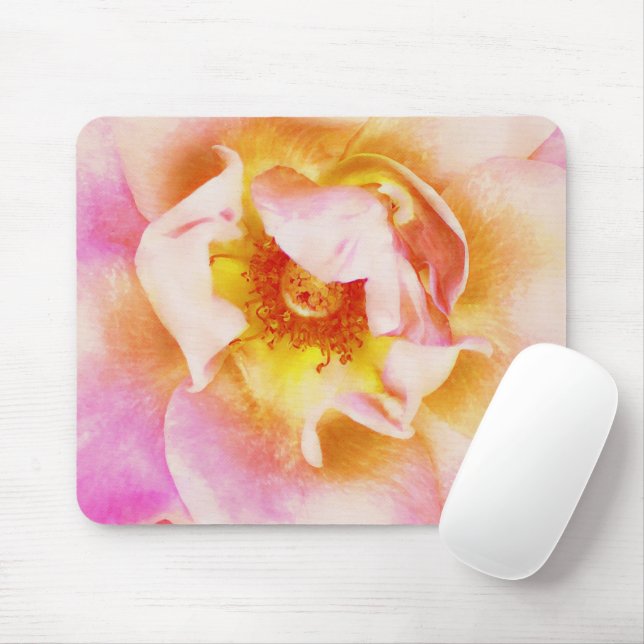 Hübsche Rose Gold und Rosa Up Nahe Maus Pad Mousepad (Mit Mouse)