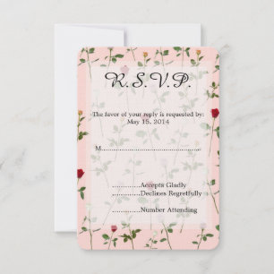 Hübsche Rose Hochzeit RSVP Karte