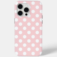 Hübsche Rose Quartz Farbe mit weißen Polka Dots