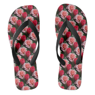 Hübsche Rose rosa Blumenmuster Flip Flops