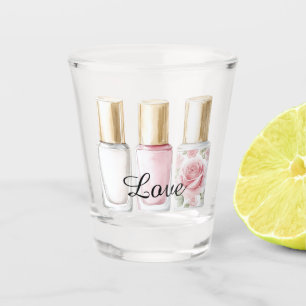 Hübsche Rose Rosa Blumennagel Polnisch Schnapsglas