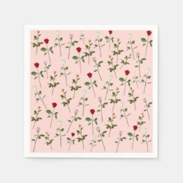 Hübsche Rose Rosa Brautparty Serviette
