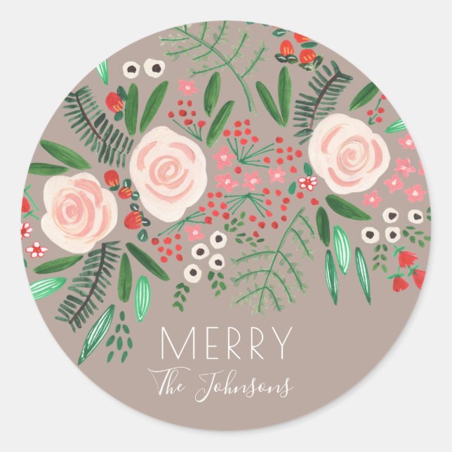 Hübsche Rose Runder Aufkleber (Vorderseite)