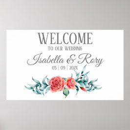 Hübsche Rose und Eucalyptus Bouquet Wedding Poster