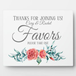 Hübsche Rose und Eukalyptus Bouquet-Gastgeschenke  Fotoplatte