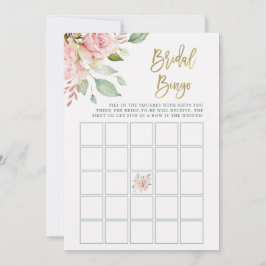 Hübsche Rosen | Brautparty Bingo Game Card Hinweiskarte