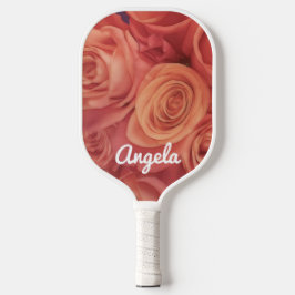 hübsche Rosen in Rosa personalisieren Pickleball Schläger