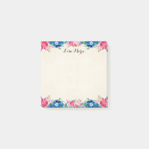 Hübsche Rosen und Blumen Personalisiert Post-it Klebezettel