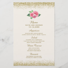 Hübsche Rosen und Glitzer-Hochzeitsmenü