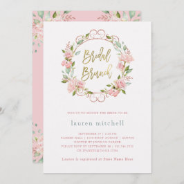 Hübsche Rosen und Gold-Script | Bridal Brunch Einladung
