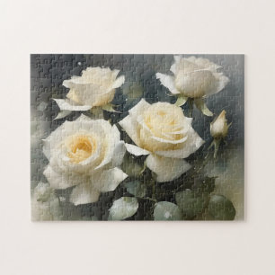 Hübsche Rosengarten Aquarellmalerei Puzzle