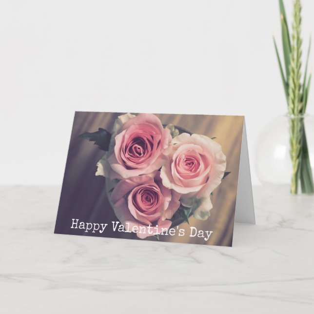 Hübsche Rosenhornkarte Valentinstag Feiertagskarte (Vorderseite)