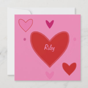 Hübsche Rot-Rosa-Herzen Valentinstag-Karte Feiertagskarte