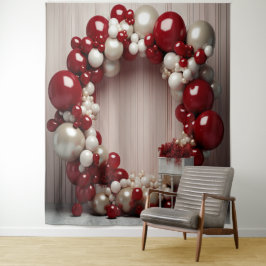 Hübsche Rot- und Grauballon-Arch-Hängung Wandteppich