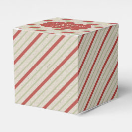Hübsche Rot- und Grünstreifen mit rotem Abzeichen Geschenkschachtel