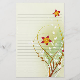 hübsche rote Blume auf weichem grünem Papier