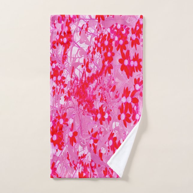 Hübsche Rote Blume Badhandtuch Set (Handtuch)