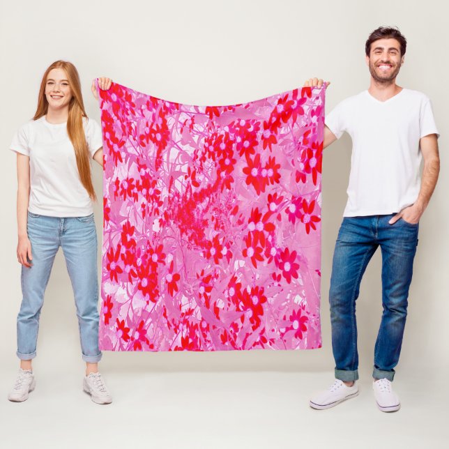Hübsche Rote Blume Fleecedecke (Beispiel)