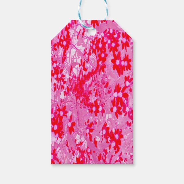 Hübsche Rote Blume Geschenkanhänger (Vorderseite)