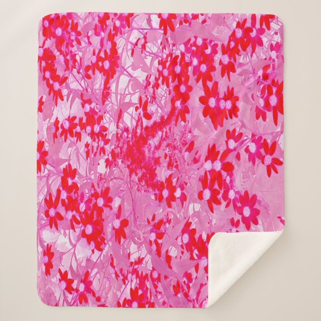 Hübsche Rote Blume Sherpadecke (Vorderseite)